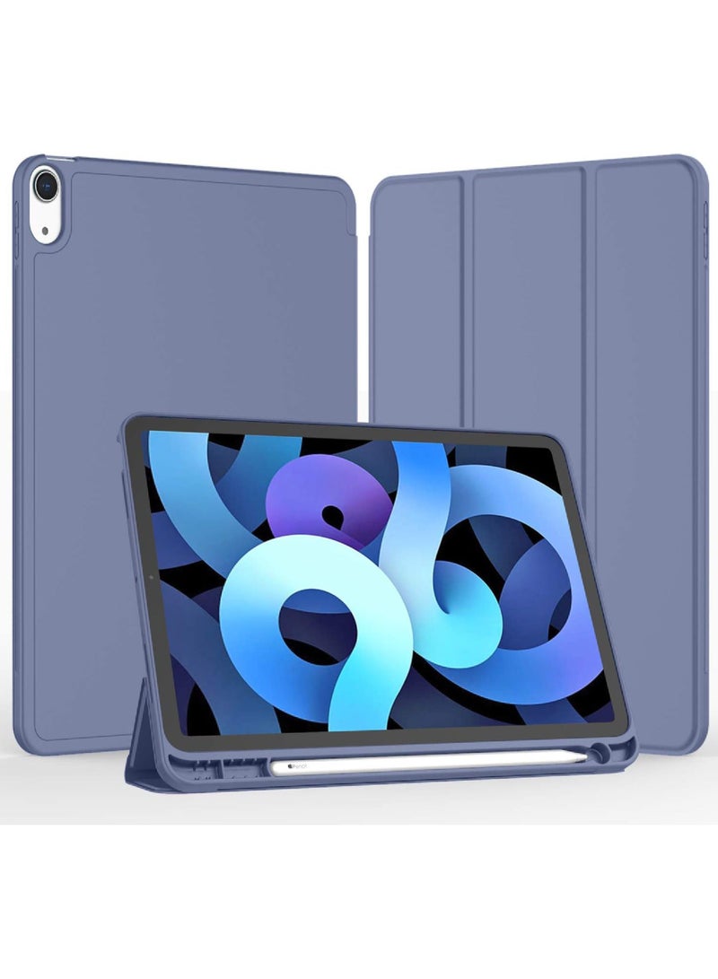 حافظة لجهاز iPad Air مقاس 11 بوصة M2 (2024)، iPad Air 5/4 (2022/2020 الجيل الخامس/الرابع مقاس 10.9 بوصة) مع حامل قلم، غطاء رفيع للكمبيوتر اللوحي مع ظهر ناعم من مادة TPU، خاصية الإيقاظ/النوم التلقائي - Image 1